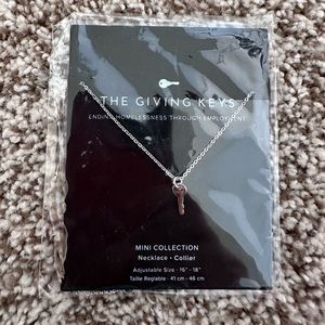 NWT The Giving Keys Mini Key Necklace in Silver